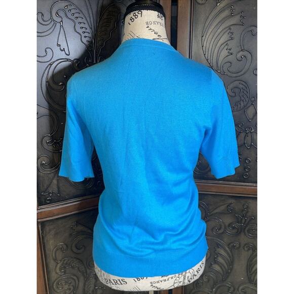 Seventh Ave‎ Blue Knit Button Front Blouse Top Women's Size S - Picture 3 of 5